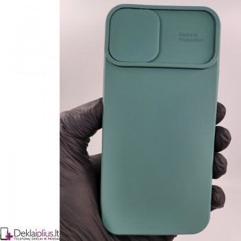 Švelnus guminis dėklas su kameros apsauga - žalias (Apple Iphone 14 Plus)
